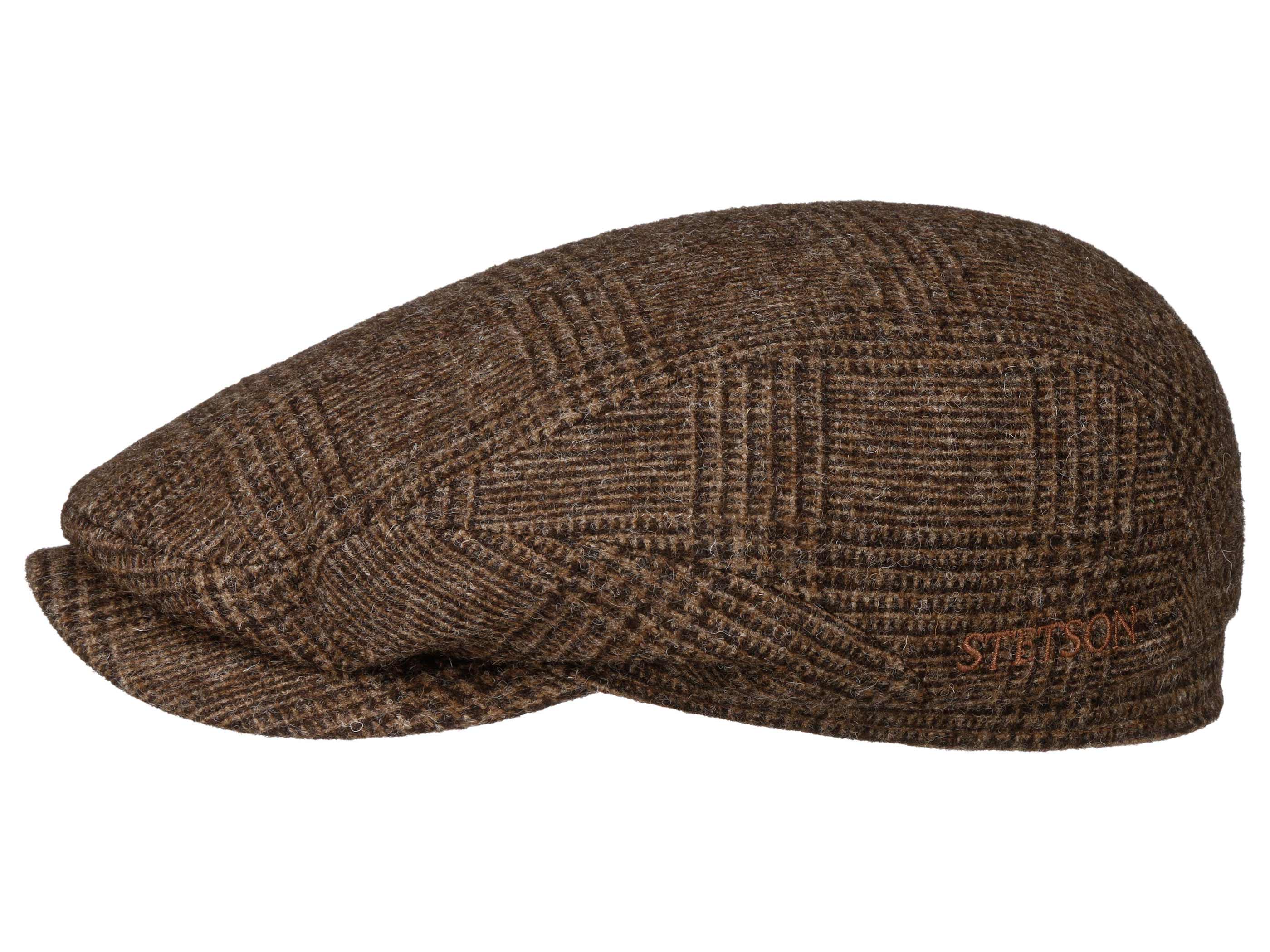 Stetson Driver Cap Sustainable Glencheck Undyed Wool Flatcap