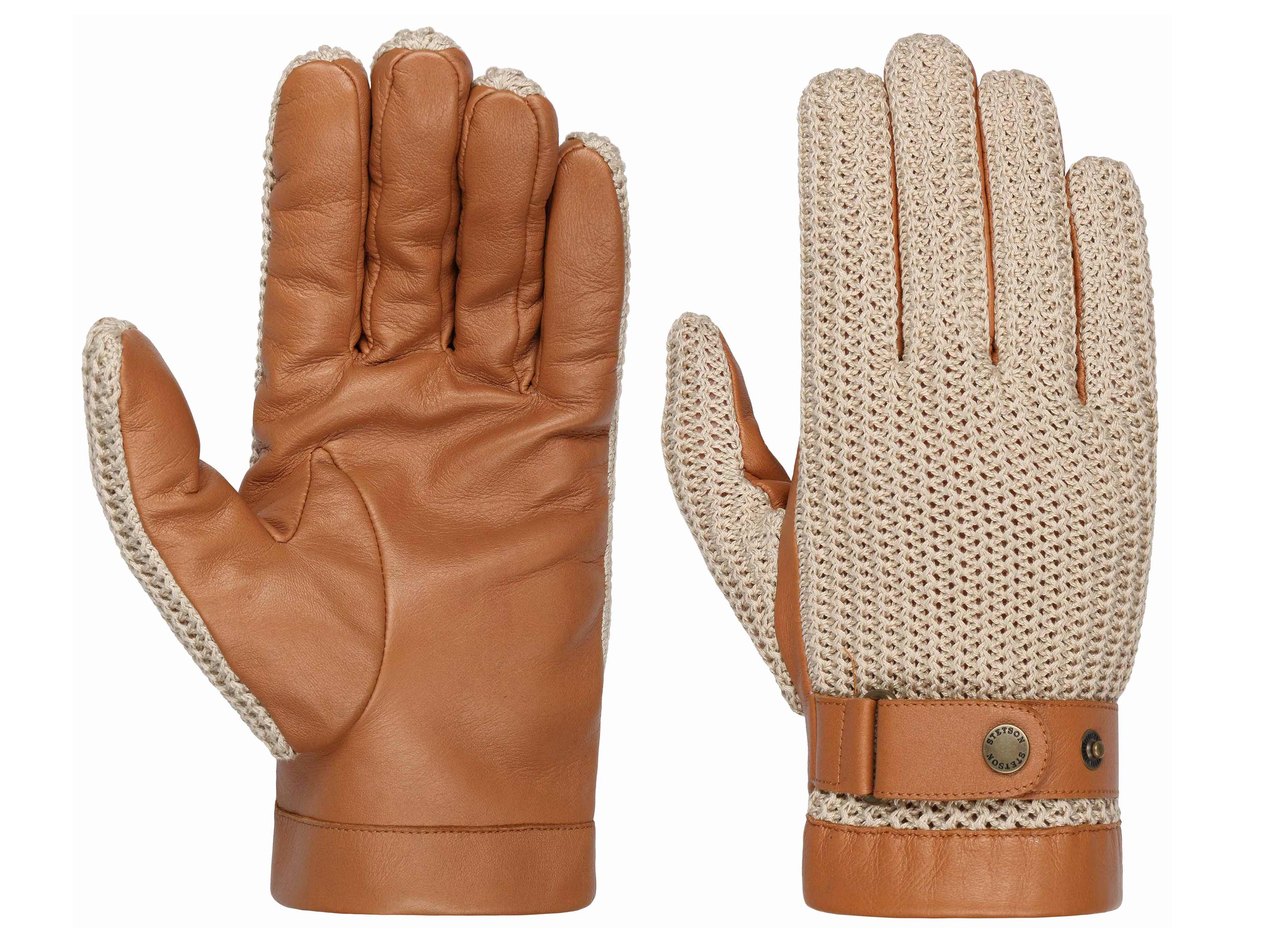Stetson Gloves Sheep Nappa & Knit Lederhandschuhe